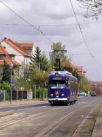 Der >Braugold-Zug< in der 18.-Mrz-Strae auf dem Weg nach Sundhausen.