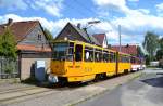 Straßenbahn Gotha: Tatra Straßenbahn Triebwagen Nummer 319 + 315 unterwegs als Linie 4 nach Gotha Hauptbahnhof, aufgenommen in Gotha-Sundhausen.