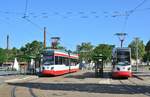 NGTW6-H	Tw1 links und Tw5 rechts stehen am Bahnhof Halberstadt.