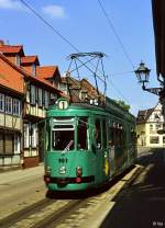 Tw 161 (ex Freiburg 105) in der Grperstrae (7. September 2004)