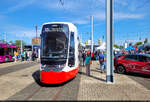 Wagen 801 – die kurze Variante der Stadler TINA – wurde beim Tag der offenen T�r der HAVAG im Betriebshof Freiimfelder Stra�e erstmals pr�sentiert.

🧰 Hallesche Verkehrs-AG (HAVAG)
🕓 10.5.2025 | 11:29 Uhr