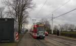 HAVAG 610 als Linie 5 (Krllwitz - Bad Drrenberg), am 04.12.2012 am Stadtstadion Merseburg.