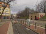 Der Endpunkt der Linie 15 in Merseburg Zentrum am 04.12.2012.