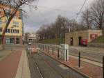 Der Endpunkt der Linie 15 in Merseburg Zentrum am 04.12.2012.