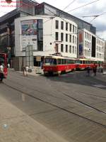 Tatra Grozug am 15.06.2013 in Halle (Saale) kurz vor dem Halleschen Marktplatz.