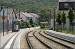 Mit der Straßenbahn nach Karlsruhe-Wolfartsweier -

Die Haltestelle Steiermarker Straße in Durlach. 

24.05.2006 (M)