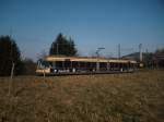 Wagen 232 am 16.02.08 an der enhaltestelle Wolfartweier Nord  als Linie 2 