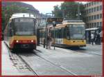 TW 883 und Tw 242trafen sich mal wieder am Karlsruher Hauptbahnhof 27.08.2011