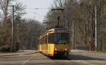 Tw 124 und Tw 125 als Sonderfahrt in Daxlanden an der Altrheinbrcke 24.3.12