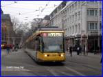 Wagen 255 als Linie 1 Oberreut - Durlach am Karlsruher Marktplatz.