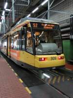 VBK Wagen 309 in Karlsruhe Betriebshof West beim Tag der Offenen Tür bei der VBK am 25.04.15