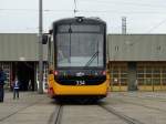 VBK Vossloh NET2012 334 in Karlsruhe Betriebshof West beim Tag der Offenen Tür bei der VBK am 25.04.15