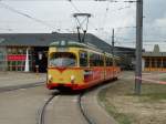 VBK Düwag GT8 202 in Karlsruhe Betriebshof West beim Tag der Offenen Tür bei der VBK am 25.04.15
