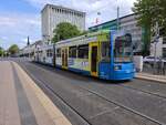 (Ein Bombardier 8ZNGTW TW 631)
Aufgrund einer Sperrung der Innenstadt f�hrt die Tram eine Umleitung �ber den Scheidemannplatz.
