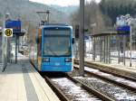 Zu Besuch bei der Lossetalbahn: Nur noch wenige Minuten und Wagen 635 startet die nchste Tour der Linie 4 Richtung Mattenberg (Kassel, der 16.3.2013).