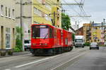 Nach erfolgter Sanierung sind die Lok 6201 und der Schienenschleifzug 6701 wieder auf Kölns Schienen anzutreffen. (Neusser Straße 30.04.2018)