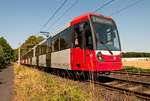 Die Linie 3 mit der Wagennummer 5118 auf dem Weg zum Görlinger-Zentrum. Aufgenommen am 24.7.2019.