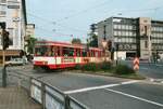 Linie 2 der Kölner Straßenbahn mit einem Stadtbahnwagen Typ B. Am Neumarkt (?).
1984 