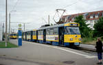Leipzig LVB SL 8 (Tw T4D-M1 (LVB-Typ 33c) 2120 + Bw B4D-M (LVB-Typ 65c) 7xx) Paunsdorf Nord am 14.