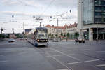 Leipzig LVB SL 15 (NGT12 (LVB-Typ 38) 1214) Augustusplatz am 15. Juli 2008. - Scan eines Farbnegativs. Film: Kodak FB 200-7. Kamera: Leica C2.