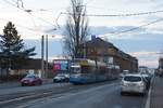 Leipzig, Riesaer Straße. Leoliner-Traktion auf dem Weg nach Sommerfeld. Die Aufnahme stammt vom 12.02.2018.