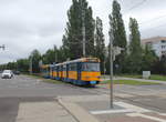 Leipzig LVB SL 1 (Tw T4D-M1 (LVB-Typ 33c) 2139) Ratzelstraße / Lausener Straße am 25. Juli 2017.