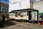 Wagen 285 wurde nach dem Ausscheiden aus dem Dienst als Gartenlaube genutzt, Leipzig 17.05.09