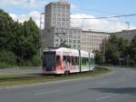 Die Uni-Tram fuhr am 31.07.09 zum Anfang der GC (GamesConvation) in Leipzig auf der Linie 10E zum Leuschnerplatz.