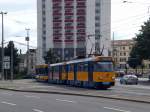 Leipzig: Straenbahnlinie 11 nach Schkeuditz Rathausplatz am Hauptbahnhof.(25.8.2010)