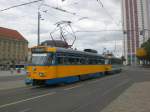 Leipzig: Straenbahnlinie 11 nach Schkeuditz Rathausplatz am Hauptbahnhof.(25.8.2010)