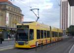 Leipzig: Straenbahnlinie 4 nach Gohlis Landsberger Strae nahe vom Hauptbahnhof.(25.8.2010)