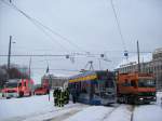 UNFALL !!! Straßenbahn entgleist vor dem Hbf Leipzig 25.12.1010