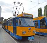 Tatra-Grozug mit Tw 2133 auf Linie E, Hst.