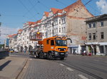 Zweiwegefahrzeug,am 05.Juni 2016,im Einsatz an der Angerbrücke in Leipzig.