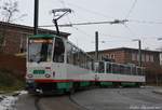 02.02.2017, Magdeburg, Buckau, 2x Tatra T6A2M (Wagen 1280+1281).