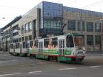 Magdeburg: Straenbahnlinie 2 nach Alte Neustadt an der Haltestelle Alter Markt.(18.2.2010)