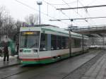 Magdeburg: Straenbahnlinie 3 nach Leipziger Chaussee am Damaschkeplatz/Hauptbahnhof.(18.2.2010)