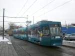 Magdeburg: Straenbahnlinie 1 nach Sudenberg am Damaschkeplatz/Hauptbahnhof.(18.2.2010)