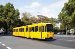 Straßenbahn Mainz: Duewag / AEG M8C der MVG Mainz - Wagen 276, aufgenommen im September 2018 an der Haltestelle  Goethestraße  in Mainz.