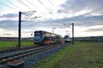 MVG Stadler Variobahn Wagen 231 und Düwag M8C Wagen 275 am 09.11.19 in Mainz in der Nähe der Opel Arena (Fußballstadion)