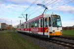 MVG Düwag M8C Wagen 275 am 09.11.19 in Mainz in der Nähe der Opel Arena (Fußballstadion)
