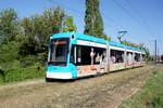 Straßenbahn Mainz / Mainzelbahn: Stadler Rail Variobahn der MVG Mainz - Wagen 217, aufgenommen im April 2020 in Mainz-Bretzenheim.