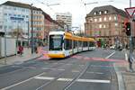 Mainzer Mobilität Stadler Variobahn 224 am 31.12.21 in Mainz Innenstadt