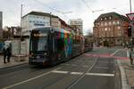 Mainzer Mobilität Stadler Variobahn 228 am 31.12.21 in Mainz Innenstadt