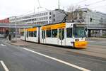 Mainzer Mobilität Adtranz GT6M-ZR Wagen 212 am 12.02.24 in Mainz Hbf