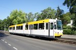 Straßenbahn Mainz: Duewag / AEG M8C der MVG Mainz - Wagen 272, aufgenommen im Juli 2016 in Mainz-Gonsenheim.