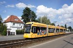 Straßenbahn Mainz: Stadler Rail Variobahn der MVG Mainz - Wagen 218, aufgenommen im August 2016 in Mainz-Gonsenheim.