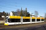 Straßenbahn Mainz: Stadler Rail Variobahn der MVG Mainz - Wagen 227, aufgenommen im November 2016 in Mainz-Hechtsheim.