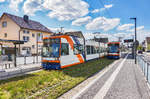 LINKS:  Der rnv-Tramwagen 5633, unterwegs war die Garnitur auf der Linie 4 (Oggersheim, Endstelle - Mannheim, Paradeplatz - Waldhof, Waldfriedhof).