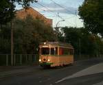 Triebwagen 71 der OEG am 4. September bei einer Charterfahrt. Mannheim,  Zellstoff .